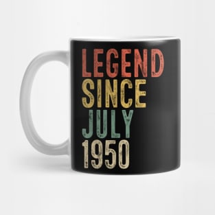 Legend Since July 1950 70th Birthday Gift 70 Year Old Mug